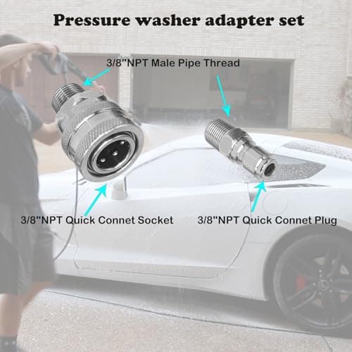 3/8 Quick Connect Stainless Steel Pressure Washer Fitting Set