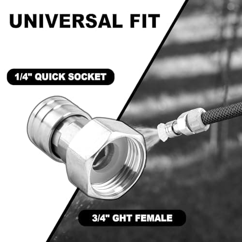 Stainless Steel 3/4" GHT to 1/4" Quick Connect Hose to Pressure Washer Adapter