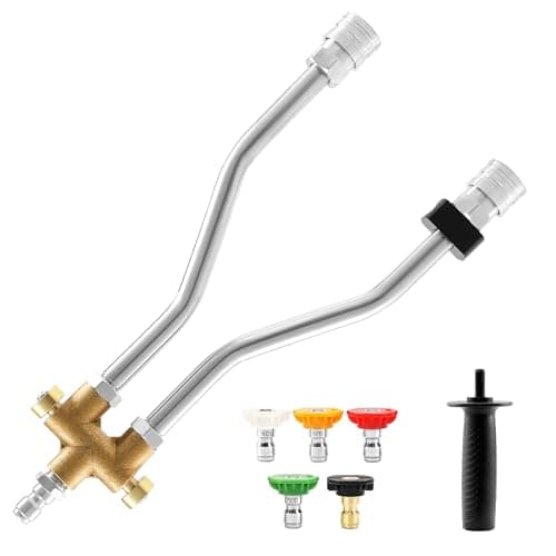 Dual-Connector Foam Cannon Accessory for Pressure Washer, 5 Nozzles, Quick Connect