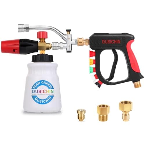 DUSICHIN Car Wash Foam Cannon Quick Connect Gun 1/4 Inch Pressure Washer Nozzle Tips Car Cleaning Tool