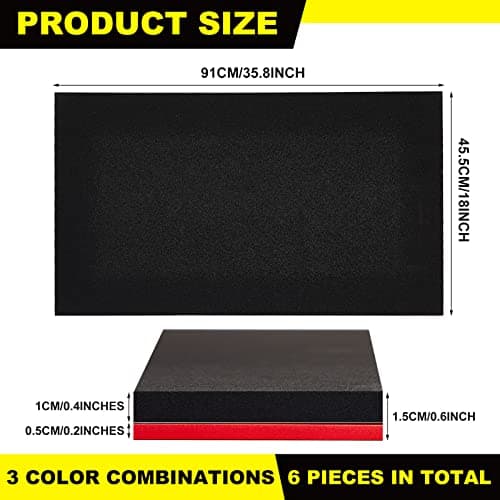 Fabbay 3 Set Tool Box Foam Organizers, Non-Slip Liners (35.8 x 18 Inch)