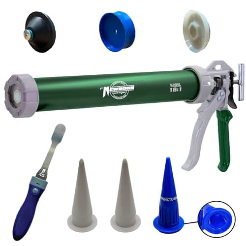 Newborn 620AL Green Aluminum Caulk Gun - 18:1 Thrust Ratio, 20 oz Capacity