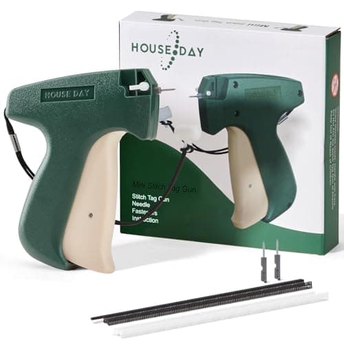 HOUSE DAY Fine Needle Stitch Gun, 6 Needles, 2200 Fasteners, 50 Buttons (Pink)