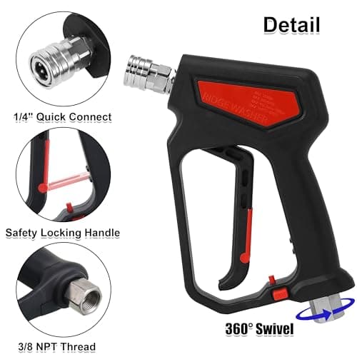 RIDGE WASHER High Pressure Spray Gun 5000 PSI 12 GPM with Quick Connect