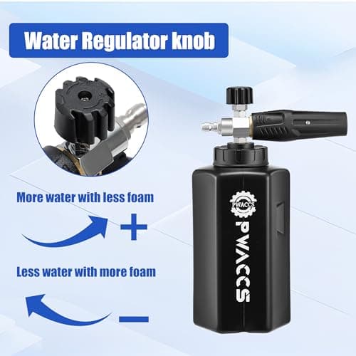 PWACCS Pressure Washer Foam Cannon Dual Connector Accessory 3600 PSI 1.5 L Big Mouth Lance