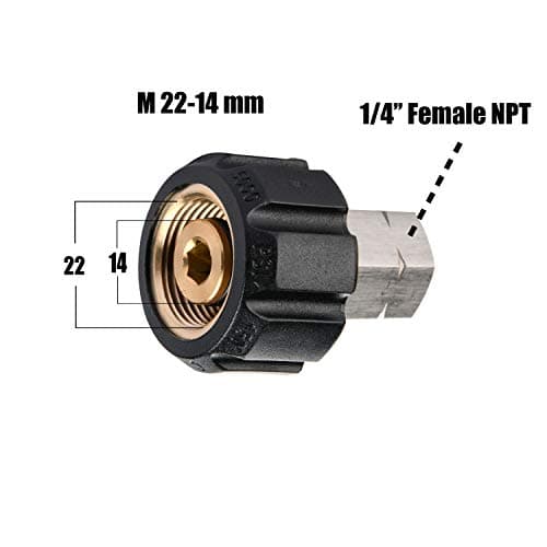 Tool Daily Pressure Washer Adapter - M22 to 1/4" NPT 5000 PSI