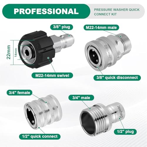2025 Upgraded M22 Swivel 14mm to 3/8 Quick Connect Pressure Washer Kit
