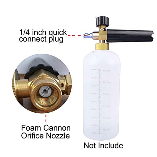 Tool Daily 1.1 mm Orifice Replacement Thread Nozzle and Mesh Filter for Foam Cannon and Foam Maker, 3000 PSI for Car Wash and Detailing