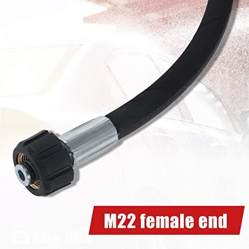 Pressure Washer Whip Hose with Swivel for Pressure Washing, 2 FT (3/8 NPT Solid + M22 Female)