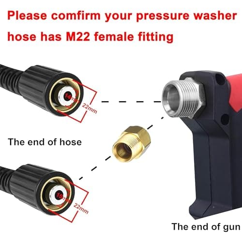 Pressure Washer Spray Gun with Extension Wand, 5 Nozzle Tips, 4000 PSI, 44 Inches, M22 Fittings
