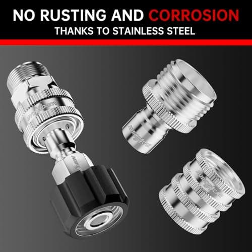 Stainless Steel M22-14mm Quick Connect Kit for Pressure Washers (8 Pack)