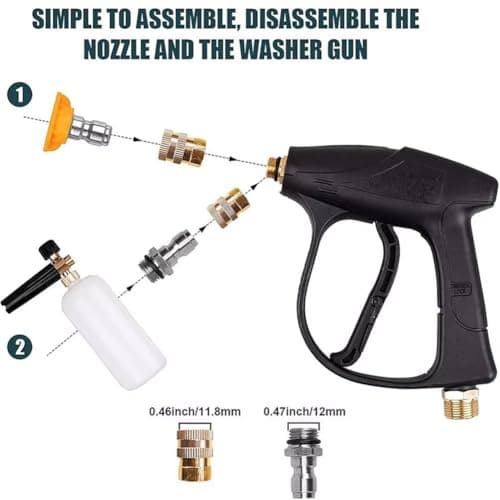 Daily Use Pressure Washer Foam Cannon Dual Connector
| Pressure Washer Gun Accessories Car Cleaning Wash Kit
| 5 Power Washer Sprayer Nozzles for Foam Cannon