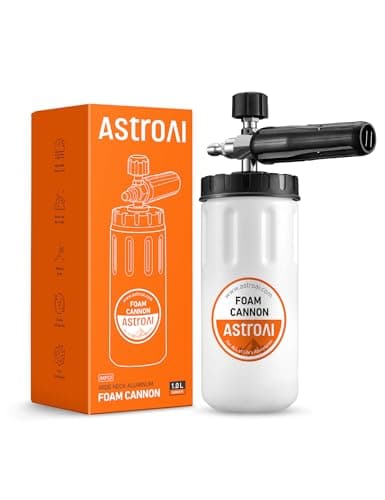 AstroAI Wide Neck Foam Cannon, 1/4" Quick Connect to Pressure Washer, 1 Liter Orange Label