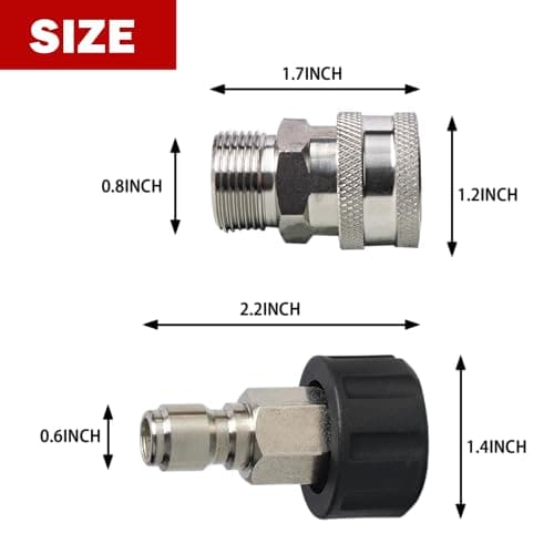 M22 Metric Quick Connect Kit, 4-Pack Stainless Steel Swivel