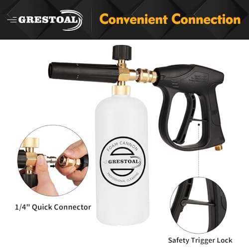 3000 PSI Snow Foam Lance with 5 Nozzles, 1/4 Inch Quick Connect, 1 Liter
