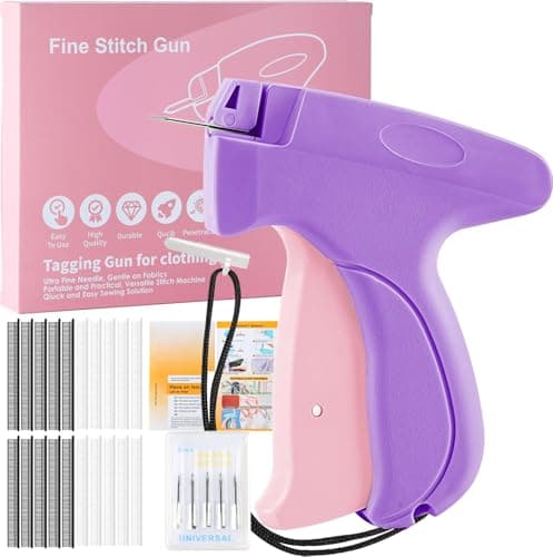 Stitchy Gun for Quick Clothing Fixes, Pink Includes 5 Needles & 2000 Fasteners