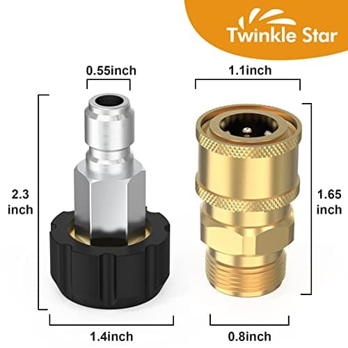 Twinkle Star Quick Connect Fittings Kit M22 14mm to 3/8 Inch, 4 Pieces