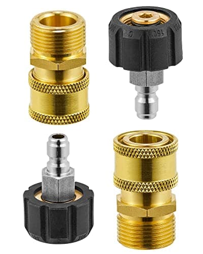 M22 14mm to 1/4" Quick Connect Pressure Washer Fitting Kits (2 Pack)