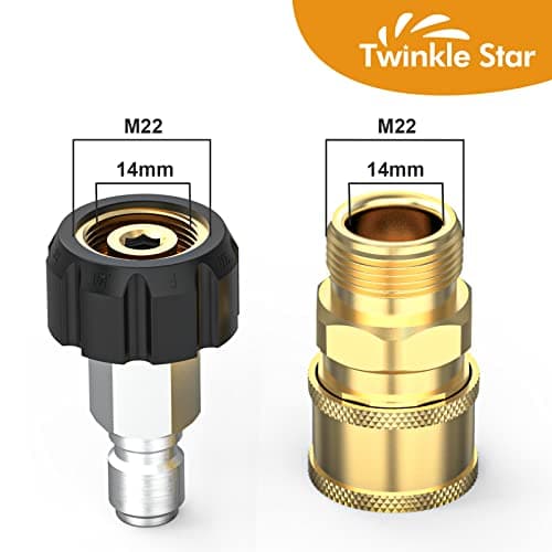 Twinkle Star Quick Connect Fittings Kit M22 14mm to 3/8 Inch, 4 Pieces