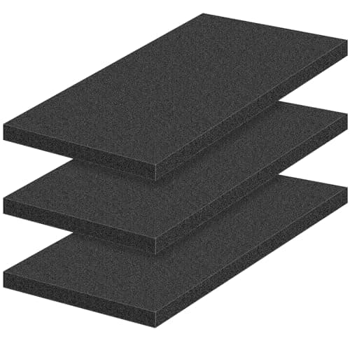 MYFAMIREA 3 PCS High Density Foam Pads for Case, Tool Game Box, Camera, Jewelry, DIY Craft, Black