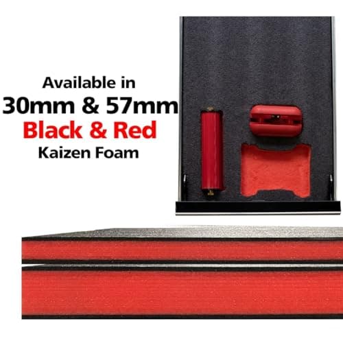 FastCap Kaizen 30mm Foam Sheet - 2' x 4', Black & Red for Tool Organizers