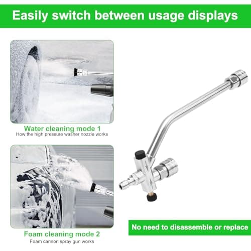 Dual Quick Connect Foam Cannon Nozzle for Pressure Washer with Car Soap Wand