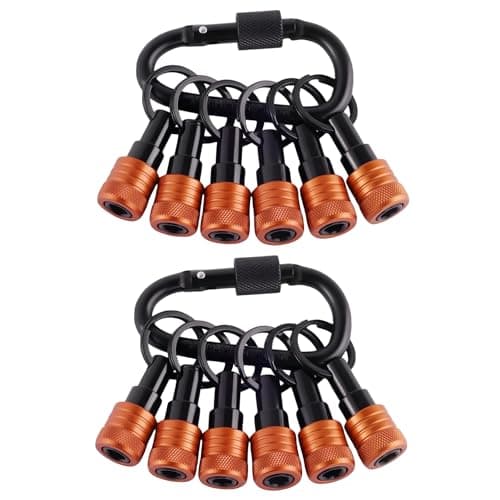 Upgraded 6PCS 1/4 Inch Hex Shank Bit Holder Keychain, Quick-Change Design Gifts (Black)
