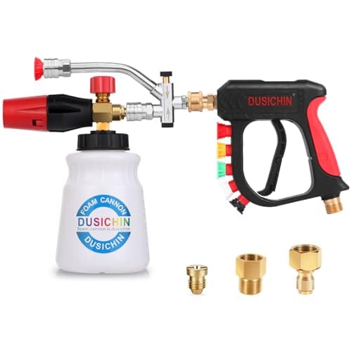 DUSICHIN Car Wash Foam Cannon with 5 Nozzle Tips and Swivel Connector