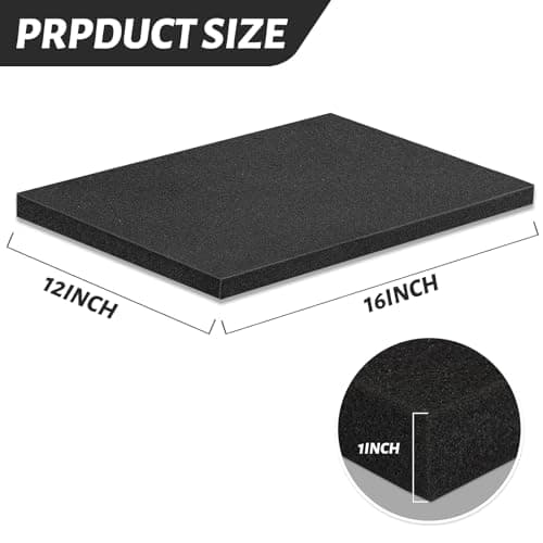 16 x 12 x 1 Inch Polyurethane Foam Board Cuttable Insert for Tool, Camera, and Craft Storage (8)