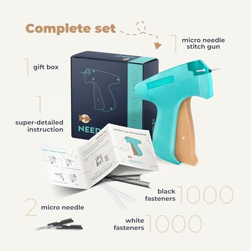 Mini Stitch Gun Kit for Clothing Repair, 2000 B&W Fasteners, Quick Fix Tool
