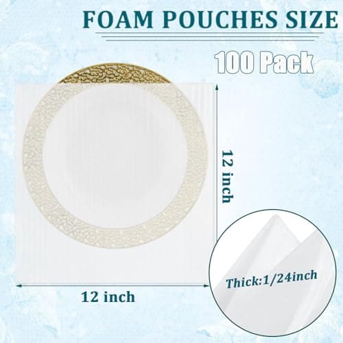 Cushion Foam Wrap Pouches for Protecting Mugs, Cups, Glasses and Dishes - Ideal for Moving and Storage
