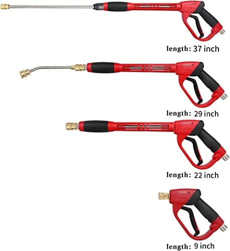 7-Inch Curved 5- Nozzle Tip 5000 PSI Pressure Washer Gun with Extension Wand, M22 Fitting