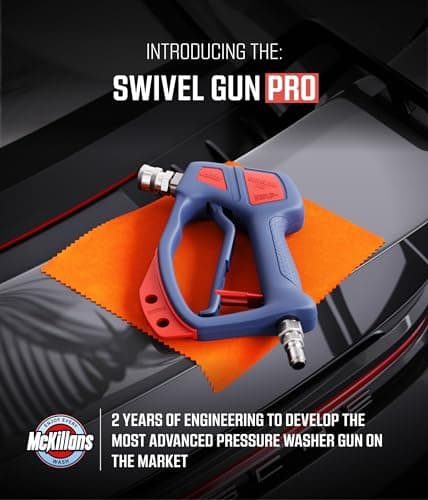 McKillans Swivel Gun Pro - High Pressure Water Handle with Quick Connector Coupler - Compatible with Power Washer and Fo