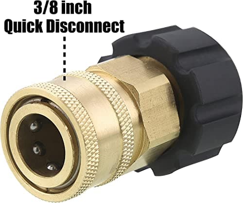 M22 14mm to M22 Pressure Washer Adapter, 5000 PSI, 3/8 Inch Quick Connect