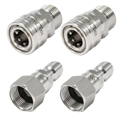 Pressure Washer Adapter Set with Swivel, M22 14mm to 3/8 Quick Connect, Stainless Steel Quick Disconnect Swivel, 5000 PSI, Pack of 2