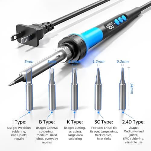 90W 110V LCD Digital 12-in-1 Soldering Iron Kit 180-480°C Adjustable Temperature