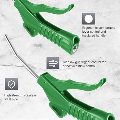 Honoson 8-Piece Power Air Nozzle Blower Gun Kit for Mechanics (Green)