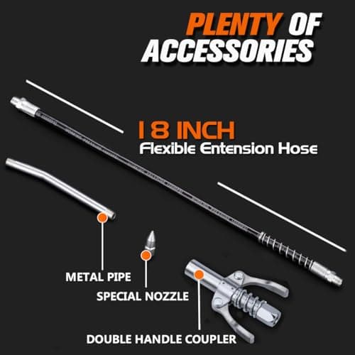 Professional 9000 PSI 14 oz Grease Gun with Quick Release Coupler and Accessory Kit