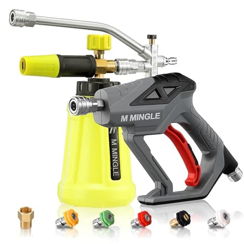 MMINGLE Foam Cannon for Pressure Washer, Dual Connector & 5 Nozzles