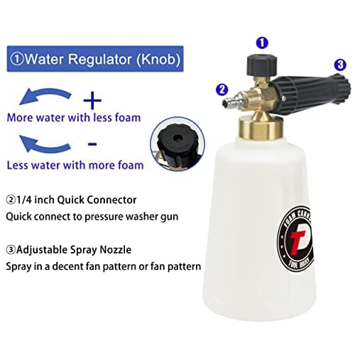 Pressure Washer Foam Cannon for Car Wash with 1.1mm Nozzle