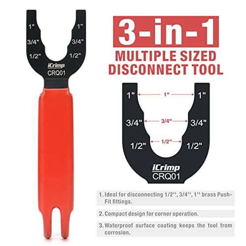 iCrimp CRQ01 1/2" to 1" Disconnect Tool for Brass Push Fit Fittings