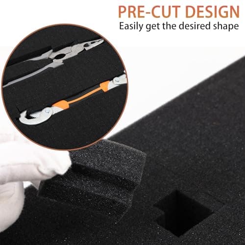 Pre-Cubed Pick & Pluck Foam Sheets 4-Pack for Toolboxes & Storage