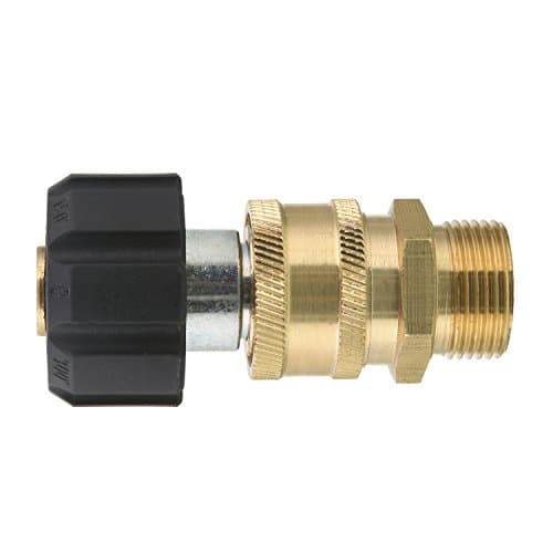 Pressure Washer Adapter Set for Daily Use, Quick Connect Kit, Metric M22 15mm Female to M22 Male Fitting, 5000 PSI