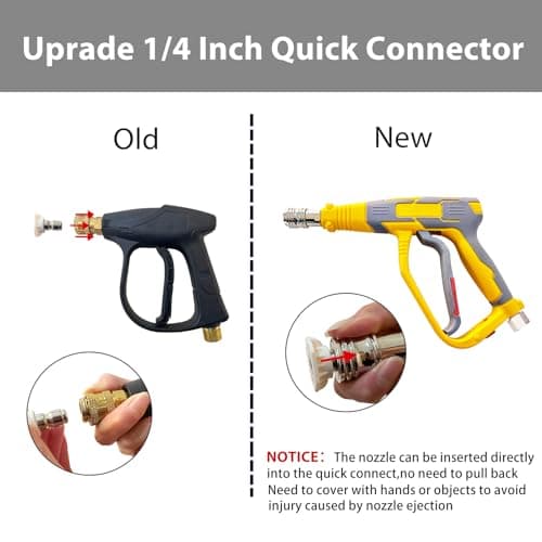 Pressure Washer Gun for High Power Cleaning with Quick Connect Fittings, 5000 PSI, BE007