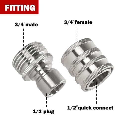 M22 Metric Male Thread Quick Connect Kit, 8 Pack