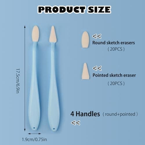 4PCS Paper Art Blending Blenders Stumps & Erase Sponges, 2 Head Types, Sketch Drawing Tools