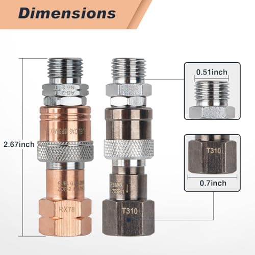 Oxy Acetylene Quick Connect Fittings | Cutting Torch Coupler Set