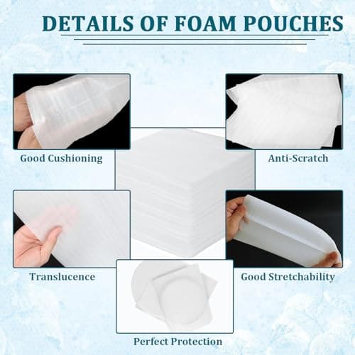 Cushion Foam Wrap Pouches for Protecting Mugs, Cups, Glasses and Dishes - Ideal for Moving and Storage