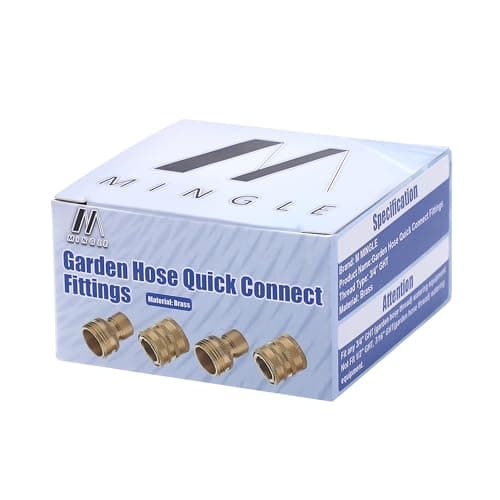 M MINGLE Brass 3/4 Inch Quick Connect Garden Hose Fittings, 2-Pack