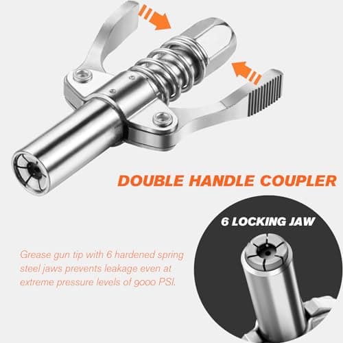 Professional 9000 PSI 14 oz Grease Gun with Quick Release Coupler and Accessory Kit